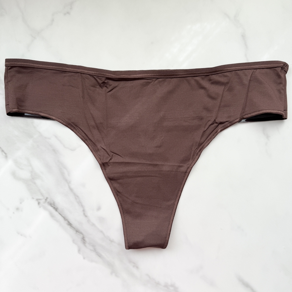NWT SOMA VANISHING EDGE MICROFIBER THONG PANTY IN MOCHA SIZE EXTRA LARGE